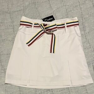 GOLFTINI Skort with Multicolor Striped Grosgrain Belt